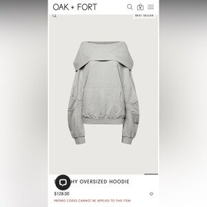 Oak + Fort Gray Slouchy Oversized Hoodie Sweater